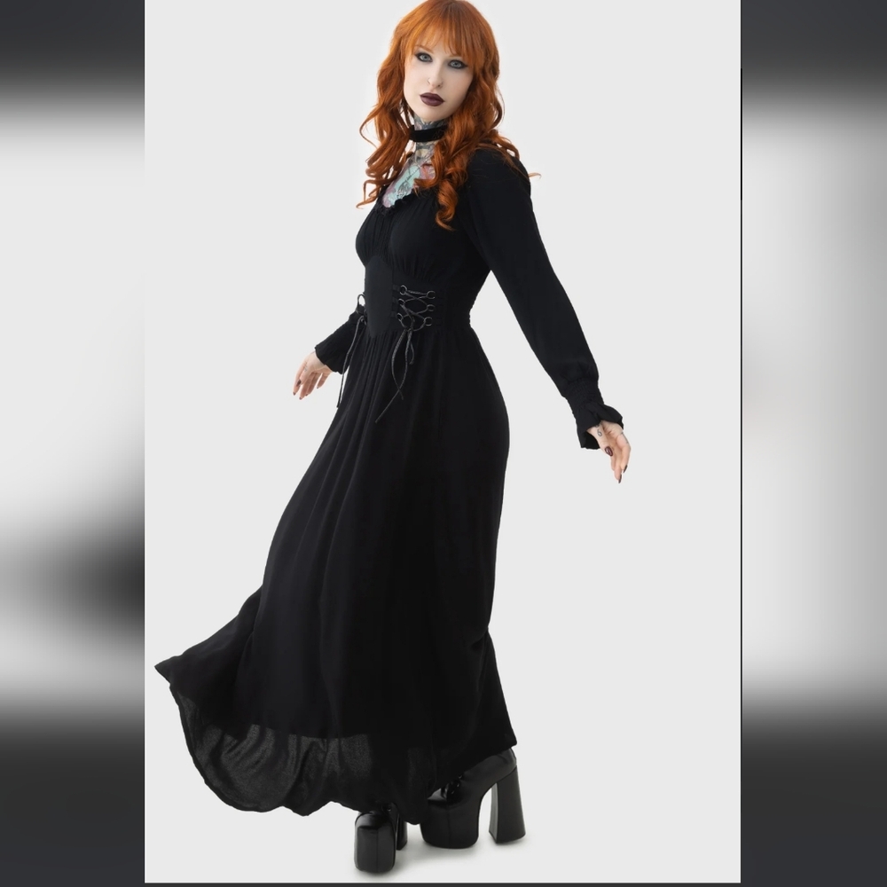 Killstar Gothic Black Long Sleeve Dress